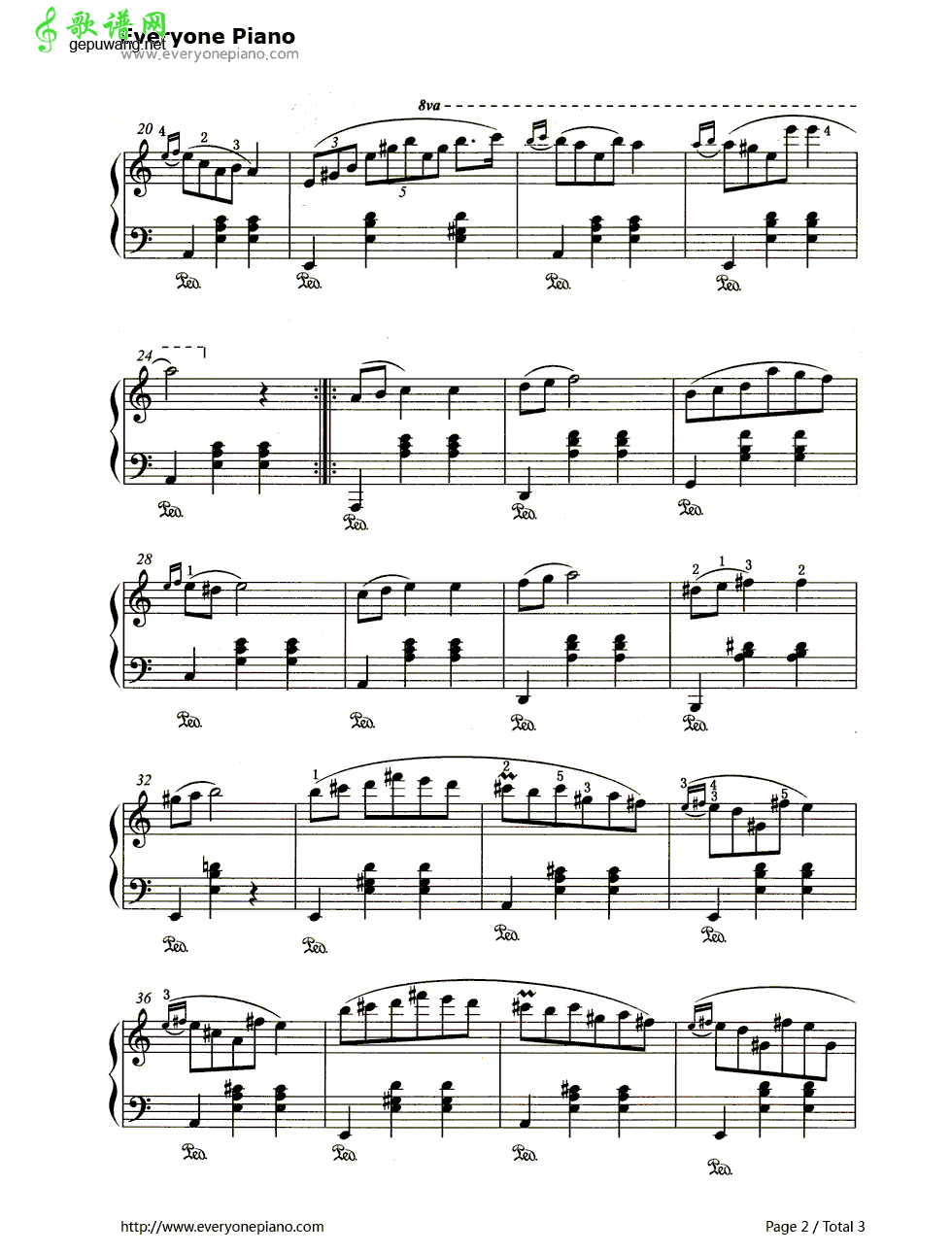 肖邦圆舞曲(waltz)钢琴谱【高清谱】(2)