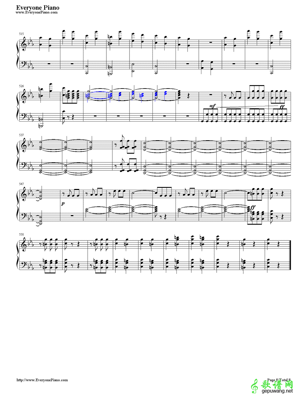 命运交响曲第一乐章钢琴谱(5) - 歌谱网