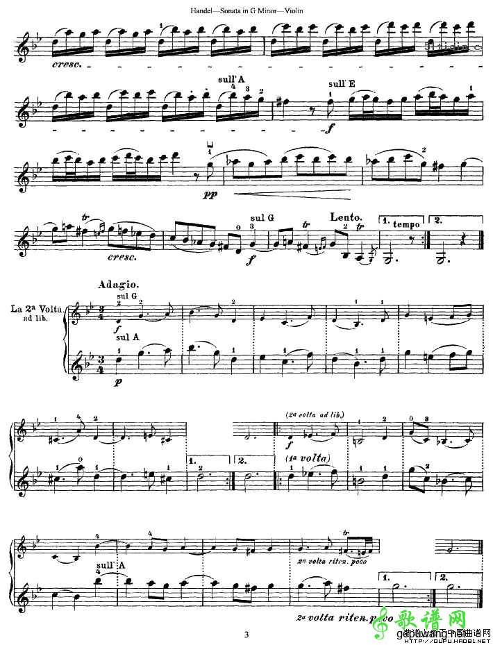【亨德尔g小调小提琴奏鸣曲小提琴谱】(2)