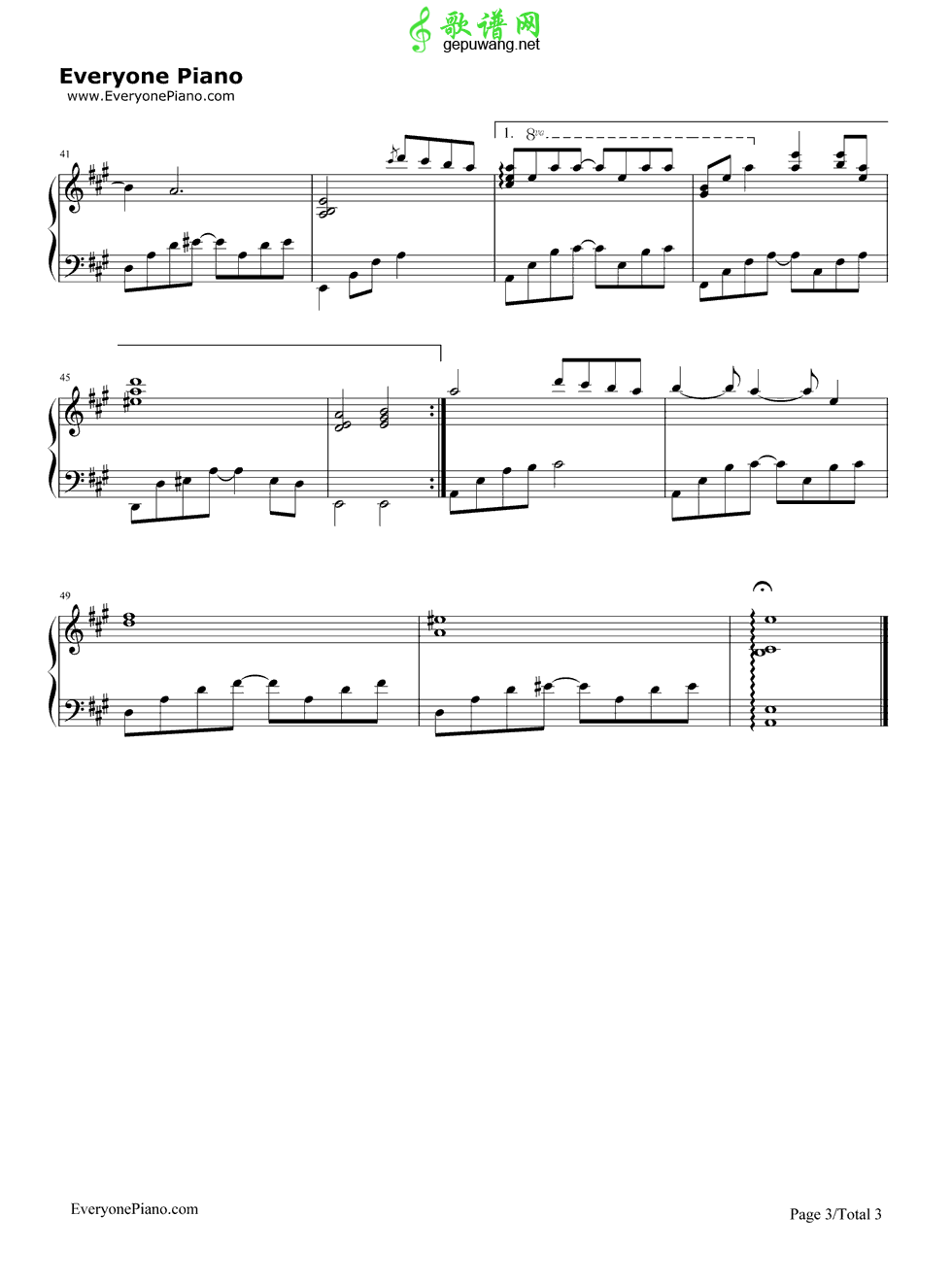 【六月的雨钢琴谱】胡歌 六月的雨钢琴简谱(2